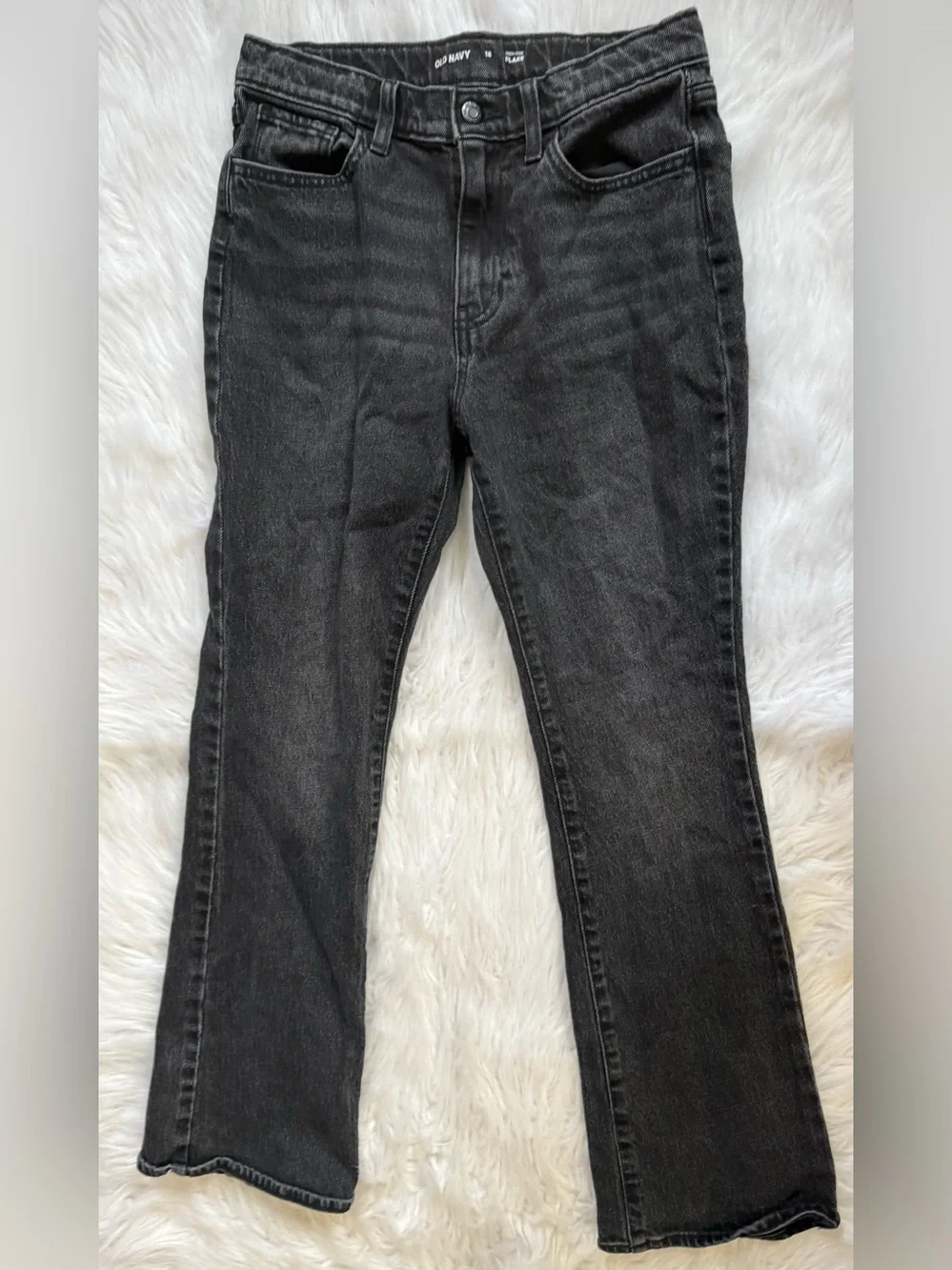 Old Navy Girls Black Faded Flare Jeans